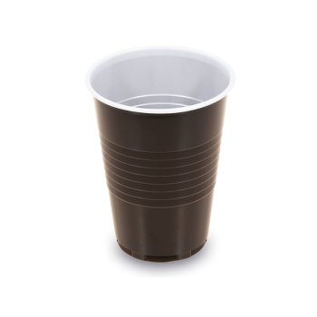 100 Stk. Kaffeebecher Automatenbecher braun-weiß 200 ml PS Ø 70 x H 90 mm